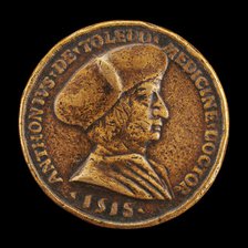 Antonio Gonzalo de Toledo, c. 1480/1483-1524, Physician at Lyon [obverse], 1518. Creator: Medallist of 1518.