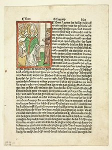 Saint Lupo from Heiligenleben (Lives of the Saints), Plate 5 from Woodcuts from Books..., 1929. Creators: Unknown, Anton Sorg, Jacobus de Voragine, Wilhelm Ludwig Schreiber.