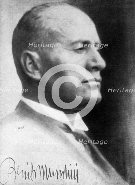 Benito Mussolini, Italian fascist dictator, c1930s. Artist: Unknown