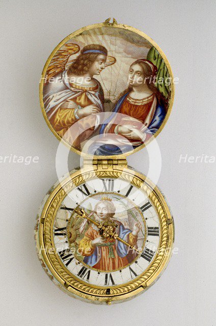 Gold and enamel cased verge watch, c1650. Artist: Auguste Bretonneau.