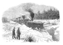 Snow-Plough on the Grand Trunk Railway of Canada, 1870. Creator: Unknown.