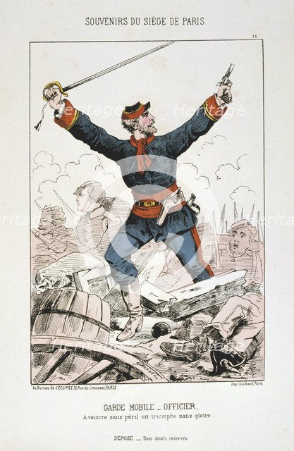'Garde Mobile - Officier', Siege of Paris, 1870-1871. Artist: Anon