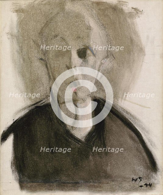 Self-Portrait with Red Spot, 1944. Creator: Helene Schjerfbeck.