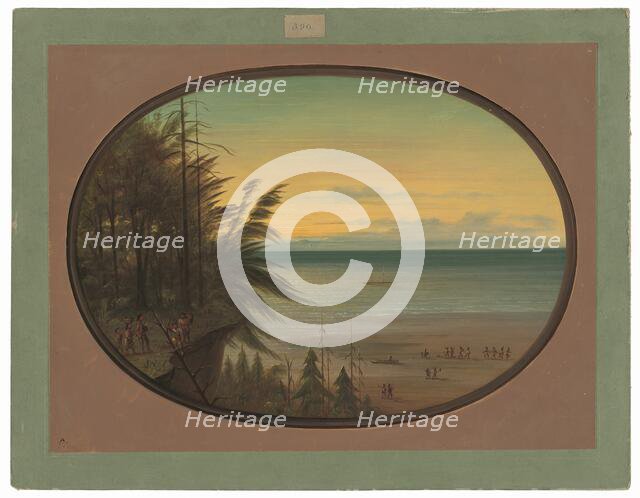 An Indian Ladder - Nayas Indians, 1855/1869. Creator: George Catlin.