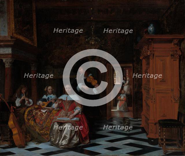 Portrait of a Family Playing Music, 1663. Creator: Pieter de Hooch (Dutch, 1629-1684).