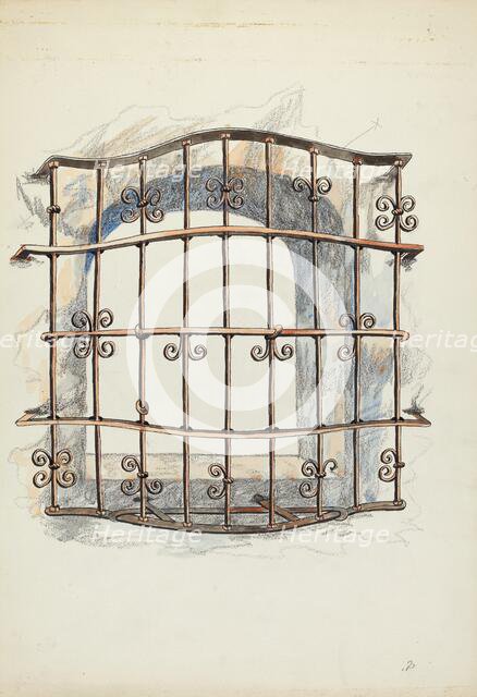 Iron Grille at Window, 1935/1942. Creator: Harry Mann Waddell.