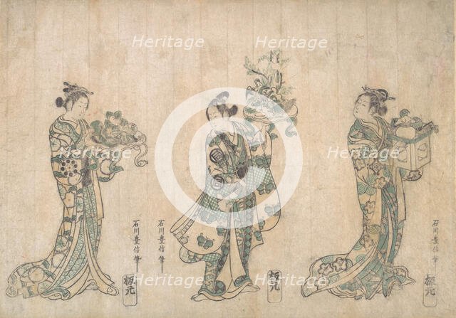 Three Actors, 1750 or 1751. Creator: Ishikawa Toyonobu.