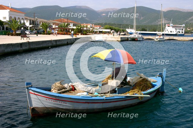Small fishing boat in the harbour, Sami, Kefalonia, Greece