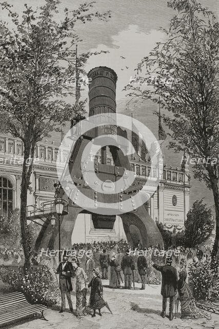 Creusot Steam Hammer presented by the Creusot factory at the Trocadero...Paris Exposition, 1878. Creator: Unknown.
