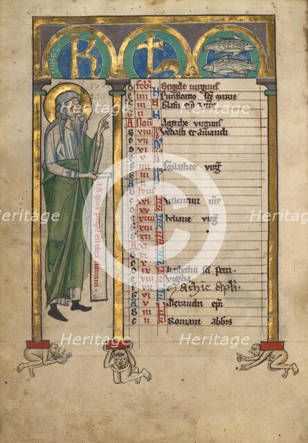 Joel; Psalter, about 1240-1250. Creator: Unknown.