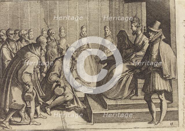 Margaret of Austria Giving Audience to a Nobleman [verso], 1612. Creator: Raffaello Schiaminossi.