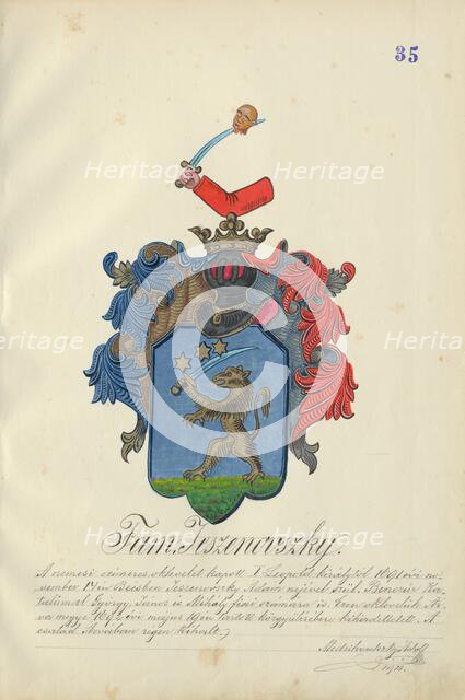 Coat of arms of the Jesenovska family, 1904. Creator: Adolf Medzihradsky.