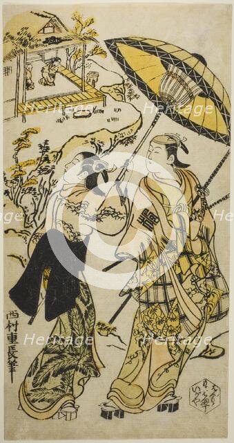 The Portrait of Actors at the Ogura Cottage, 18th century. Creator: Nishimura Shigenaga.