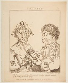 Sadness (Le Brun Travested, or Caricatures of the Passions), January 21, 1800. Creator: Thomas Rowlandson.