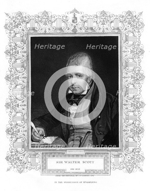 Sir Walter Scott, 1st Baronet, prolific Scottish historical novelist and poet, 19th century. Artist: Henry Thomas Ryall