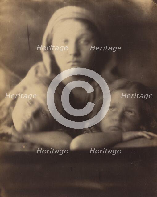 Mary Hillier and Two Children, 1864. Creator: Julia Margaret Cameron.