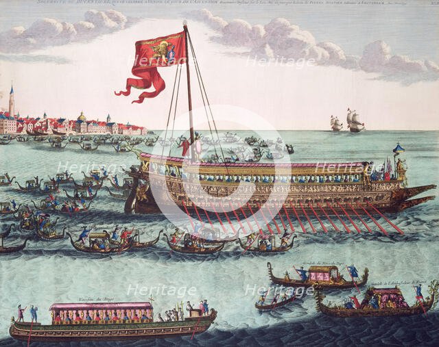 The Venetian Doge's State Galley, 1693. Creator: Pieter Mortier.