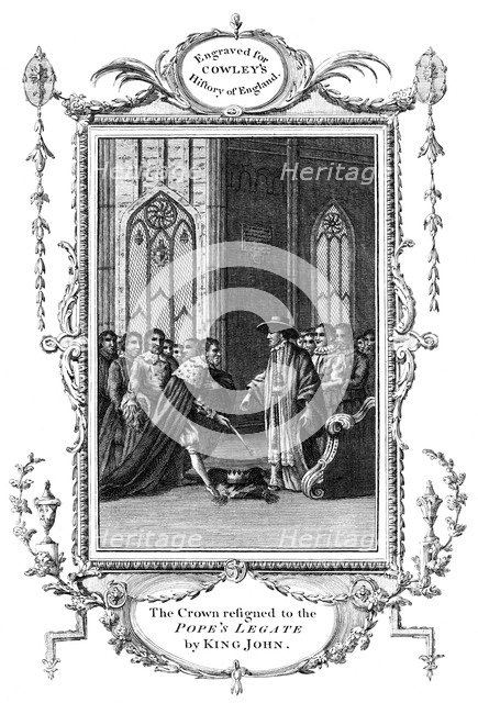 The crown resigned to the Pope's legate by King John (1167-1216), 1213. Artist: Unknown