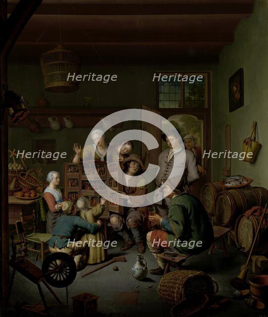 The Raree-show (’t Fraay Curieus), 1718. Creator: Willem van Mieris.