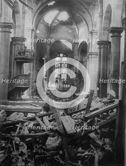 Longwy, Church wrecked by aeroplanes, 5 Feb 1916. Creator: Bain News Service.
