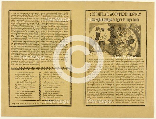 Unusual Occurence! An Evil Spirit in the Form of a Beautiful Woman, 1910. Creator: José Guadalupe Posada.