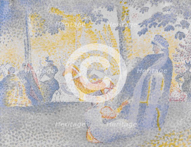 Aux Champs-Élysées (On the Champs-Élysées), 1898. Creators: Henri-Edmond Cross, Auguste Clot.