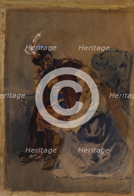 Mazepa with Maria, 1892. Artist: Makovsky, Vladimir Yegorovich (1846-1920)