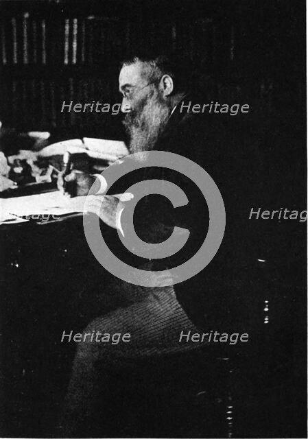 Portrait of Sir Walter Besant, founder of the Society of Authors, c1900.  Creator: Russell & Sons.