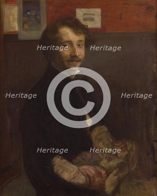 Self-Portrait with Masks, 1900. Creator: Wojciech Weiss.