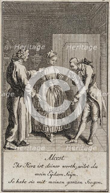 Illustration for Gellert's 'Six Fables and Six Stories', 1775. Creator: Daniel Nikolaus Chodowiecki.