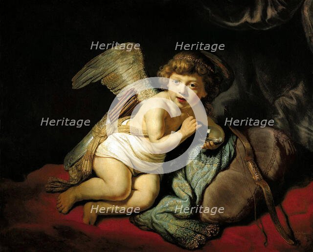Cupid Blowing a Soap Bubble, 1634. Creator: Rembrandt van Rhijn (1606-1669).