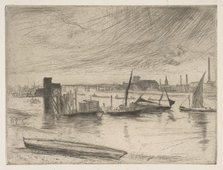 Early Morning, Battersea (Battersea Dawn) (Cadogan Pier), 1861. Creator: James Abbott McNeill Whistler.