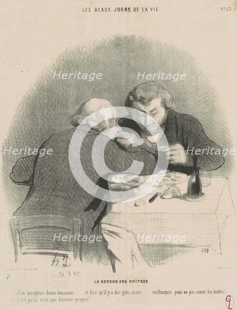 Le retour des huitres, 19th century. Creator: Honore Daumier.