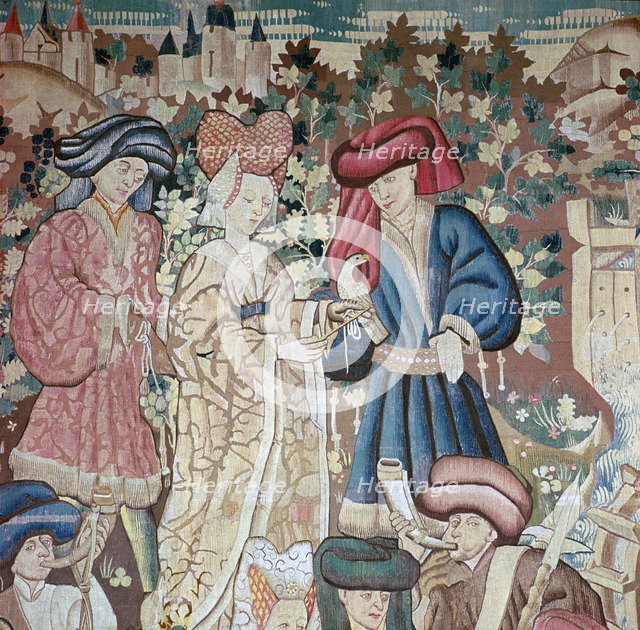Detail from the Devonshire Hunting Tapestries, 15th century. Artist: Unknown