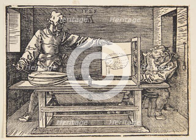 Man Drawing a Lute, 1525. Creator: Dürer, Albrecht (1471-1528).
