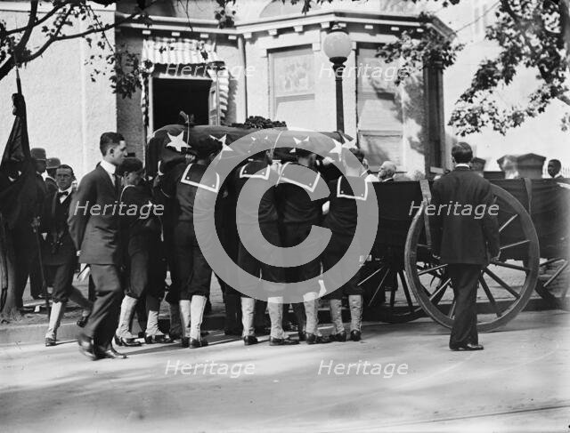 Schley, Winfield Scott, Rear Admiral, U.S.N. Funeral, St. John's Church - Casket, 1911. Creator: Harris & Ewing.