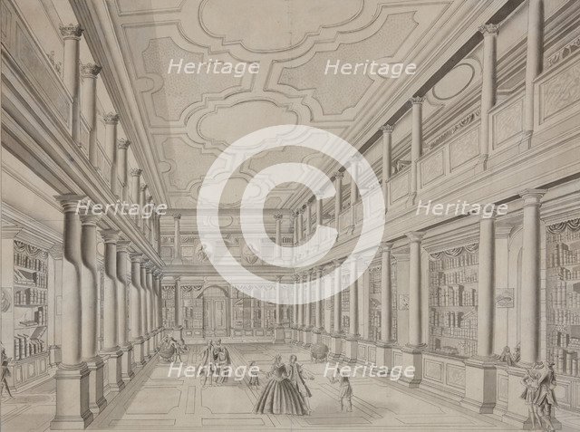 Library of the Academy of Sciences in the Kunstkammer, Early 19th century. Artist: Anonymous  