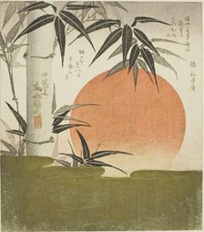 Bamboo and rising sun, 1829. Creator: Utagawa Kunimaru.