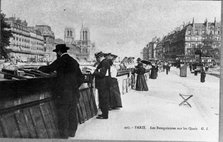 Les Bouquinistes sur les Quais, Paris  (Booksellers of Paris), 1900. Creator: Unknown.