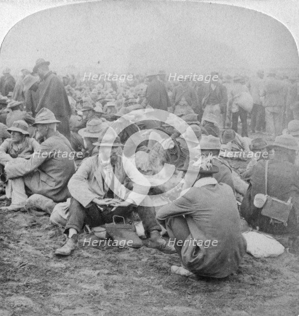 Boer prisoners of war, South Africa, 2nd Boer War, 1900.  Artist: Underwood & Underwood