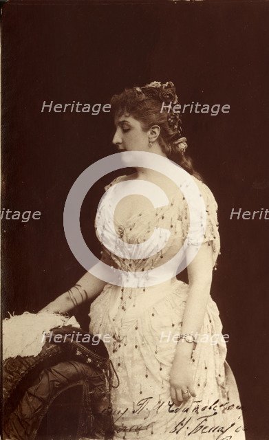Portrait of the opera singer Maria Pavlovna Benardaki (1855-1913), née Leybrock, 1880s.