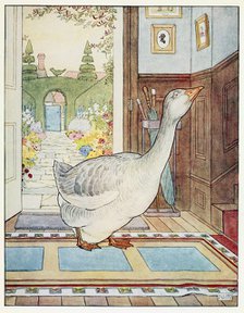 Goosey, Goosey Gander, Where Shall I Wander?, from A Nursery Rhyme Picture Book, pub. 1914. Creator: Leonard Leslie Brooke (1862 - 1940).