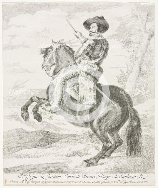 Gaspar de Guzman, 1778. Creator: Francisco de Goya (Spanish, 1746-1828).