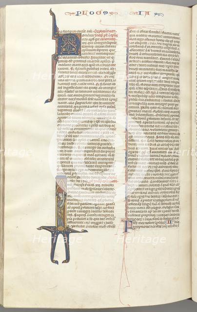 Fol. 476v, James, historiated initial I, James standing with a scroll, c. 1275-1300. Creator: Unknown.