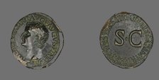 As (Coin) Portraying Emperor Tiberius, 22-23. Creator: Unknown.