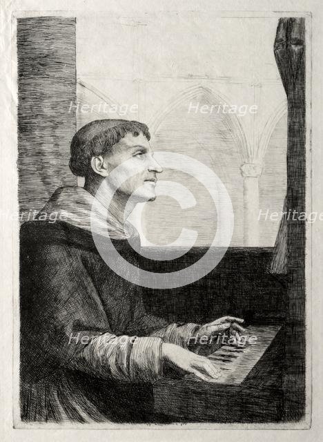 The Monk at the Organ. Creator: Alphonse Legros (French, 1837-1911).
