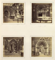 [Medieval Court; The Walsingham Font; Entrance to English Medieval Court], ca. 1859. Creator: Attributed to Philip Henry Delamotte.