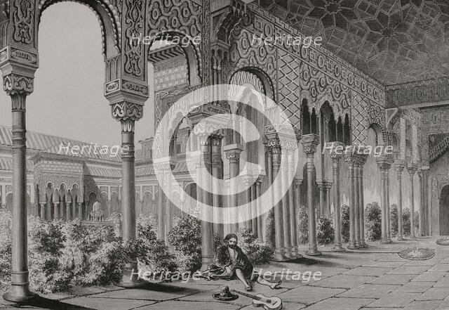 Interior of Alhambra Palace, Granada, Andalusia, Spain, 1877. Creator: Unknown.