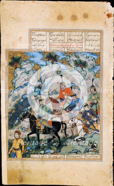 Esfandiyar and His Army (Manuscript illumination from the epic Shahname by Ferdowsi). Artist: Iranian master  