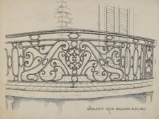 Wrought Iron Balcony, c. 1936. Creator: Ray Price.